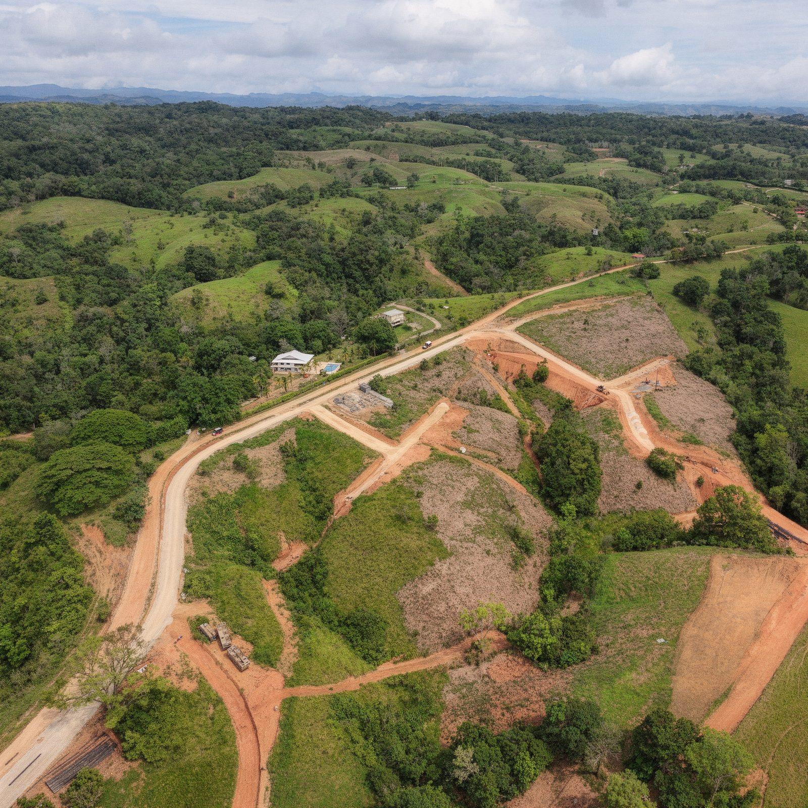 Vista aérea del proyecto en construcción